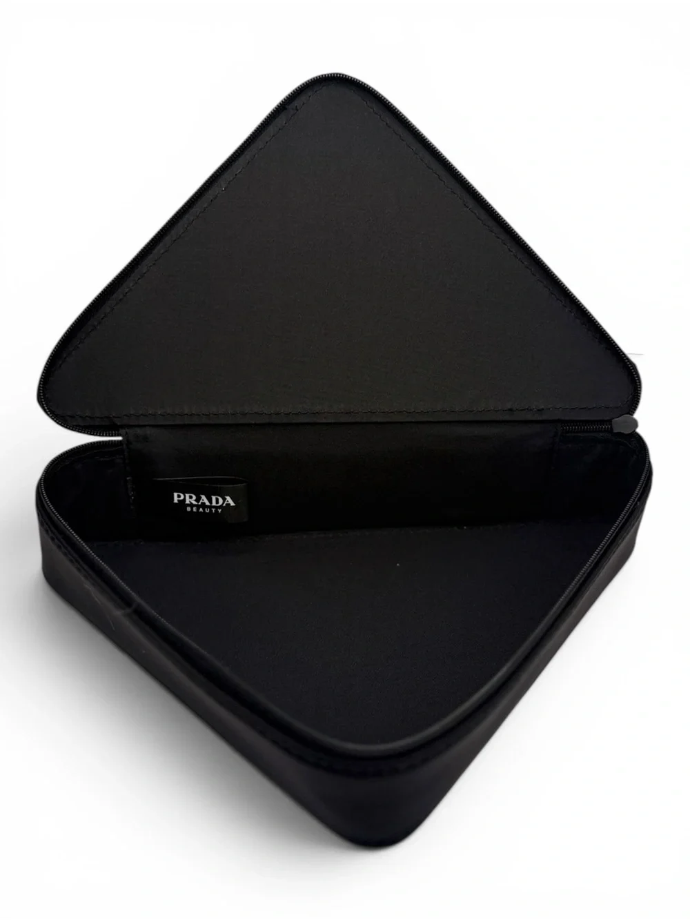 Prada Triangular Cosmetic Case in Pink and Black